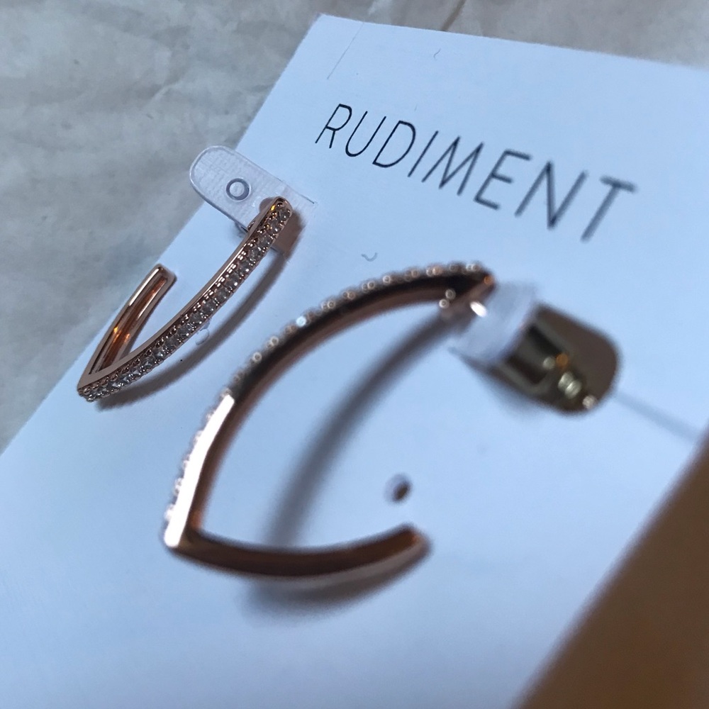 NWT Rudiment half hoop earrings rose gold